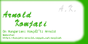 arnold komjati business card